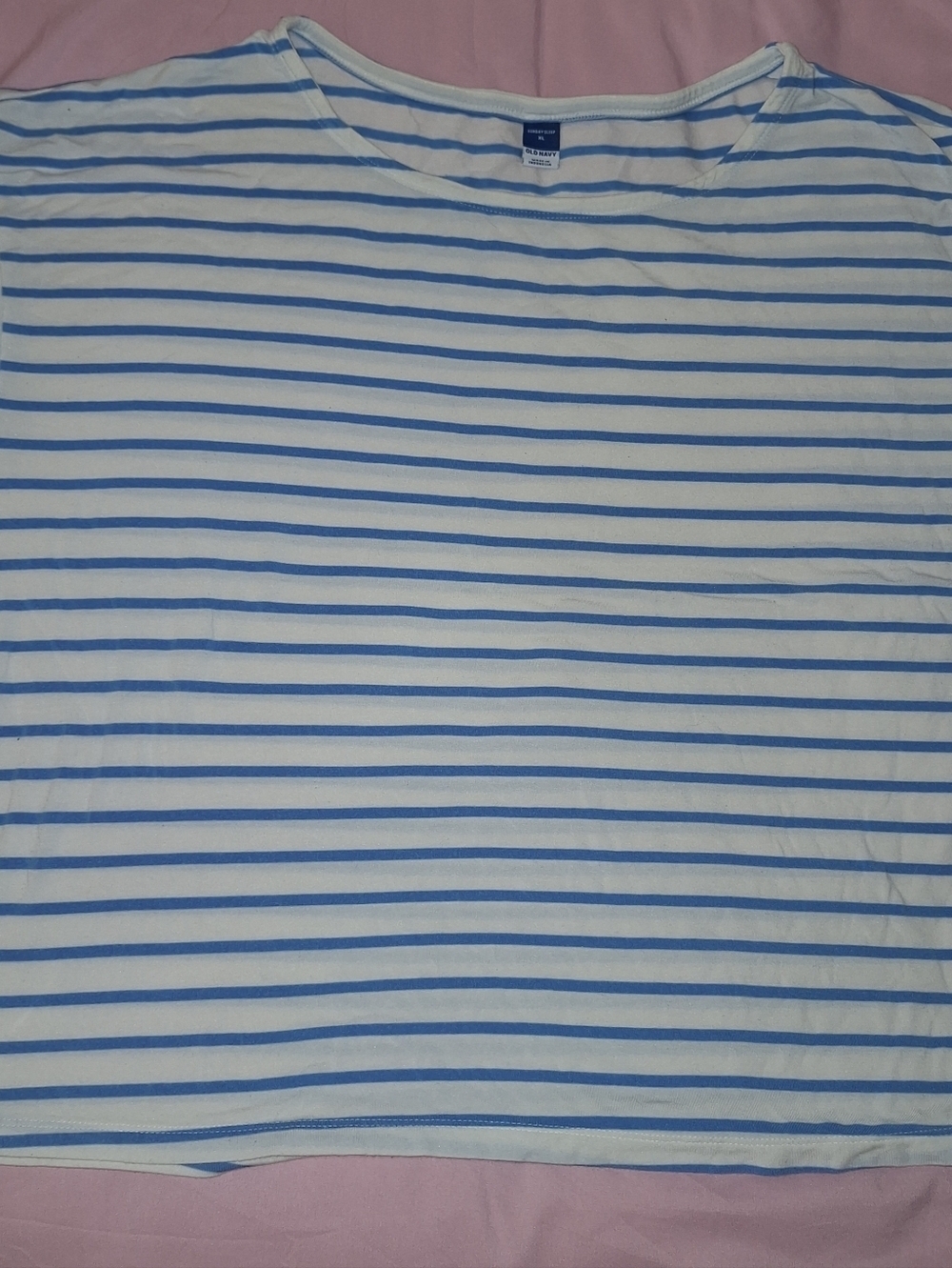 Old Navy Blue and White Striped Tee XL